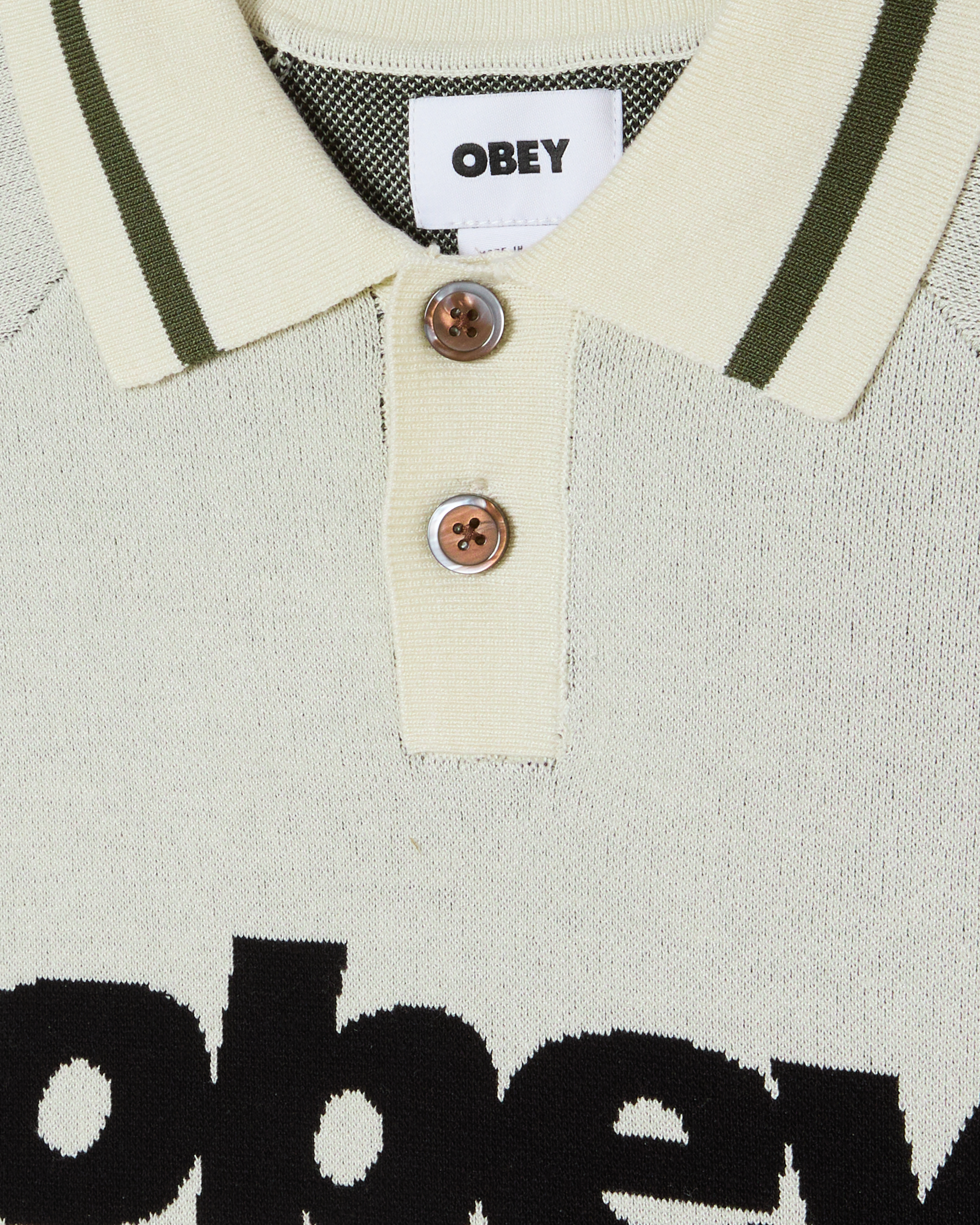 Obey Sport Polo Sweater Short Sleeve Herren T-Shirt unbleached Off-White